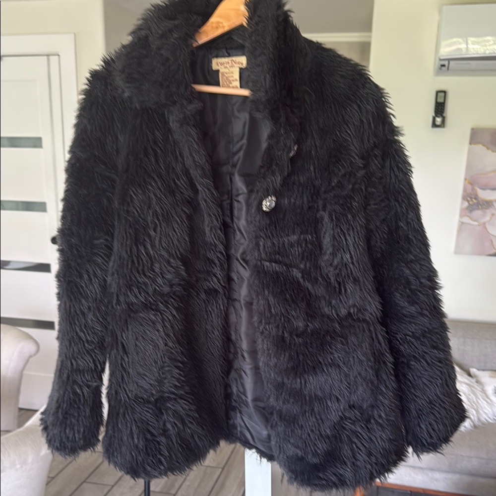 Long Black Fau Fur Jacket 🖤 Free Shipping!